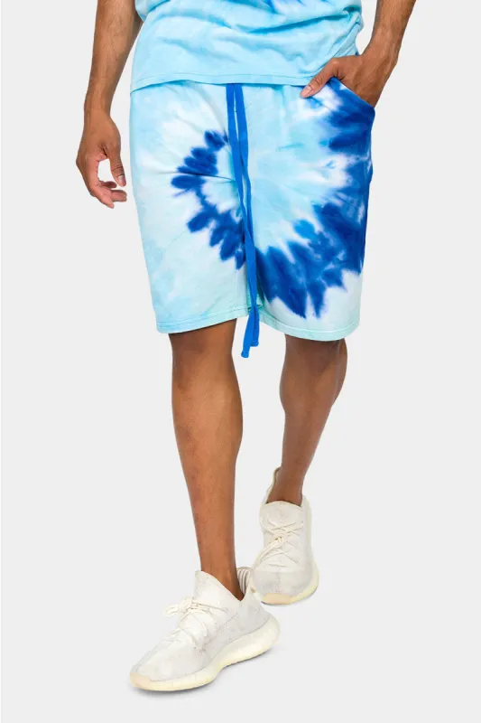 Pastel Contrast Swirl Tie Dye Cotton Shorts sold by G-Style USA