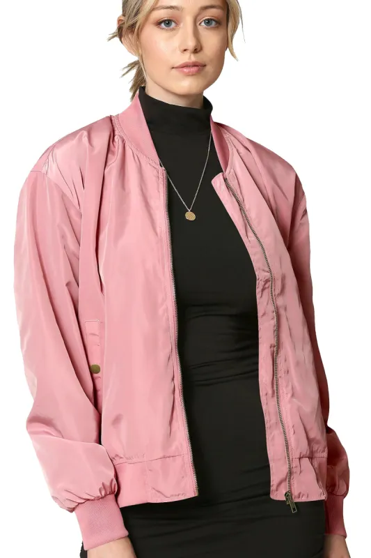 Women's Essential Lightweight Multi Pocket Windbreaker Bomber Jacket sold by G-Style USA