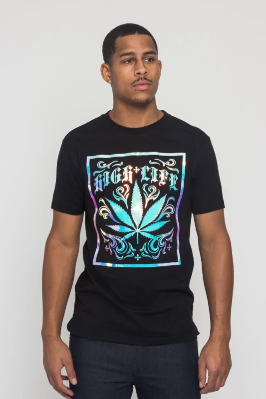 High Life 3D Iridescent Leaf T-Shirt sold by G-Style USA