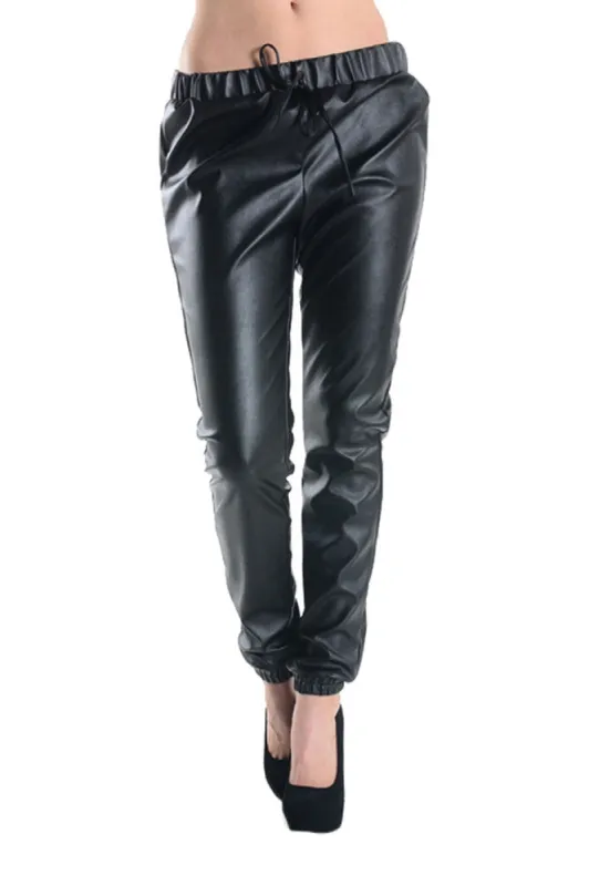 Women's Solid Polyurethane Jogger Pants sold by G-Style USA