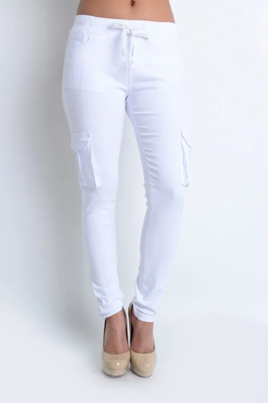 Women's Solid Skinny Cargo Jogger Pants sold by G-Style USA