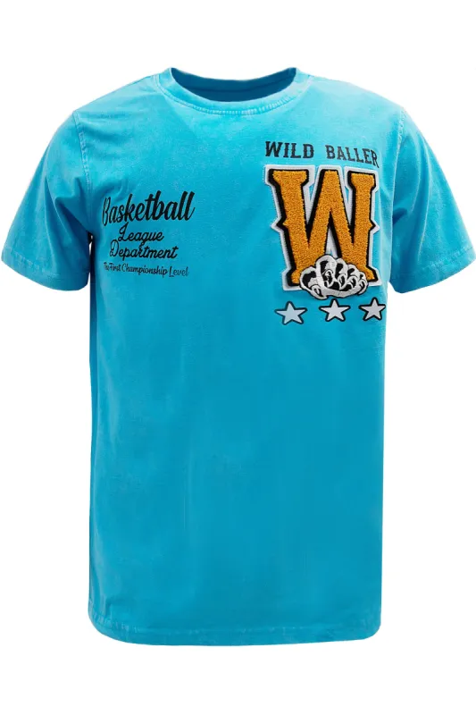 Men's Wild Baller Chenille Patch Graphic T-Shirt sold by G-Style USA