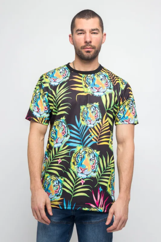 Colorful Floral Tiger T-Shirt sold by G-Style USA