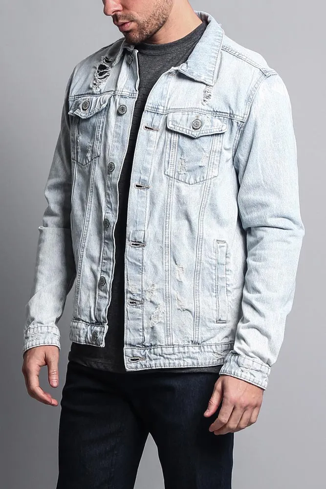 Premium Distressed Denim Jacket sold by G-Style USA product image thumbnail 2