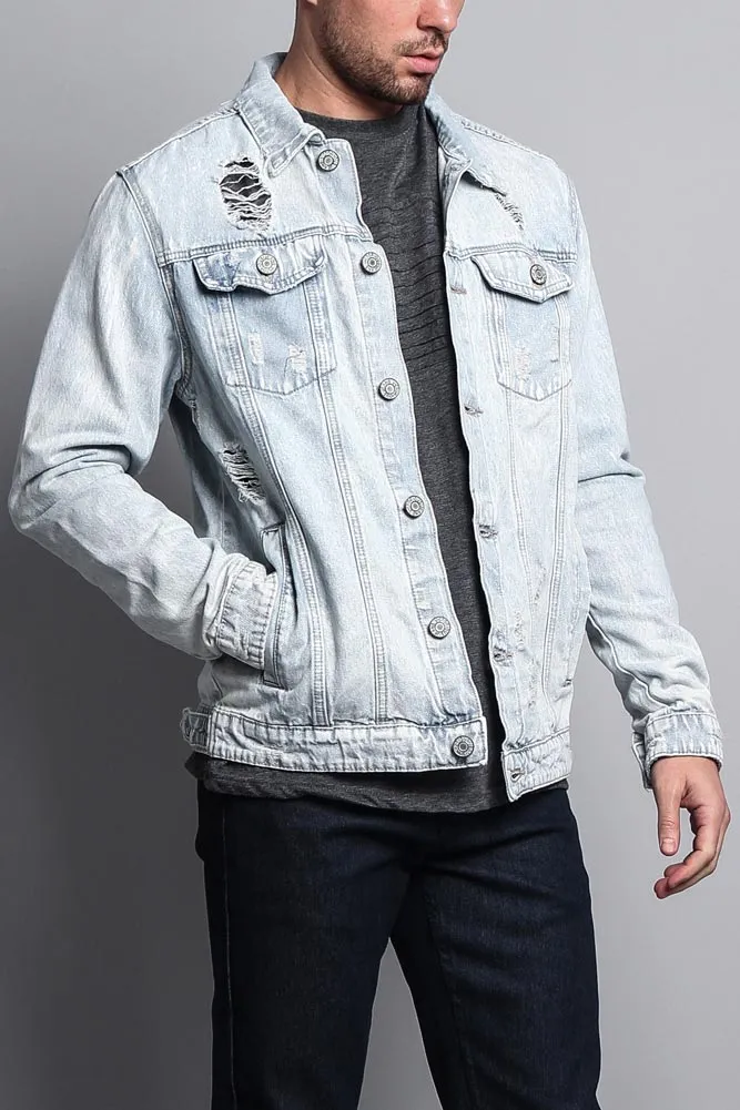 Premium Distressed Denim Jacket sold by G-Style USA product image thumbnail 4