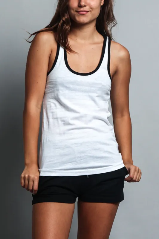 Women's Basic Contrast Piping Light Weight Tank Top (2-Pack) sold by G-Style USA