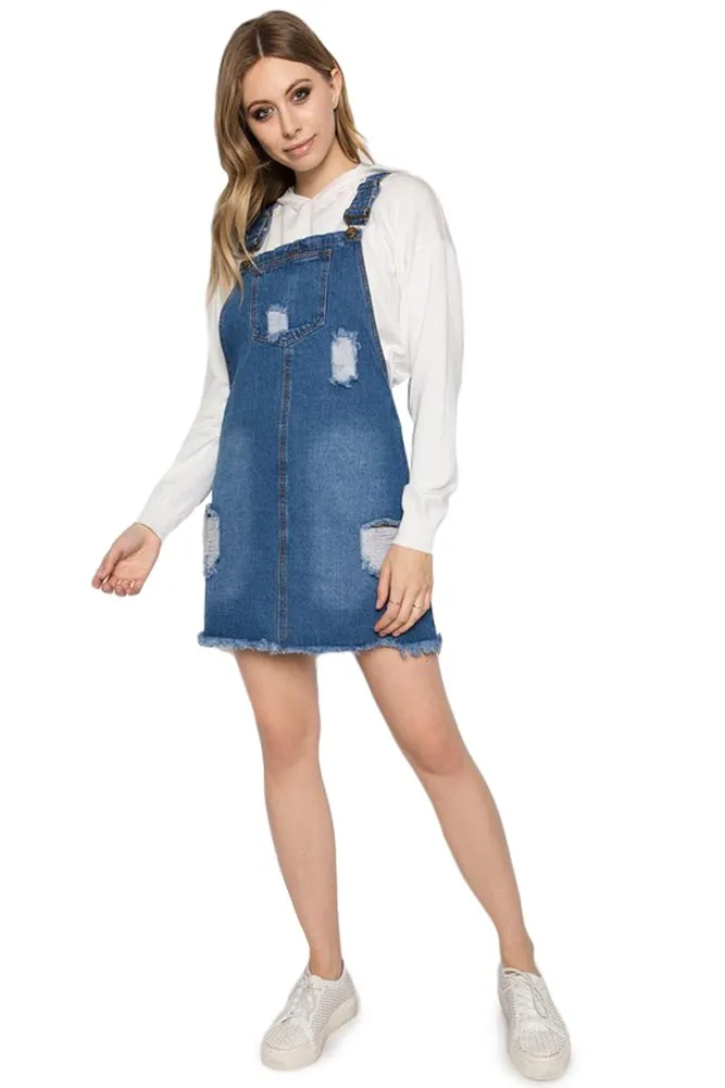 Destroyed Denim Overall Dress sold by G-Style USA product image thumbnail 4