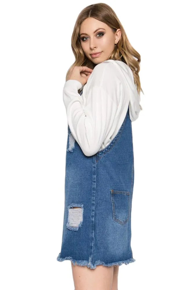 Destroyed Denim Overall Dress sold by G-Style USA product image thumbnail 2