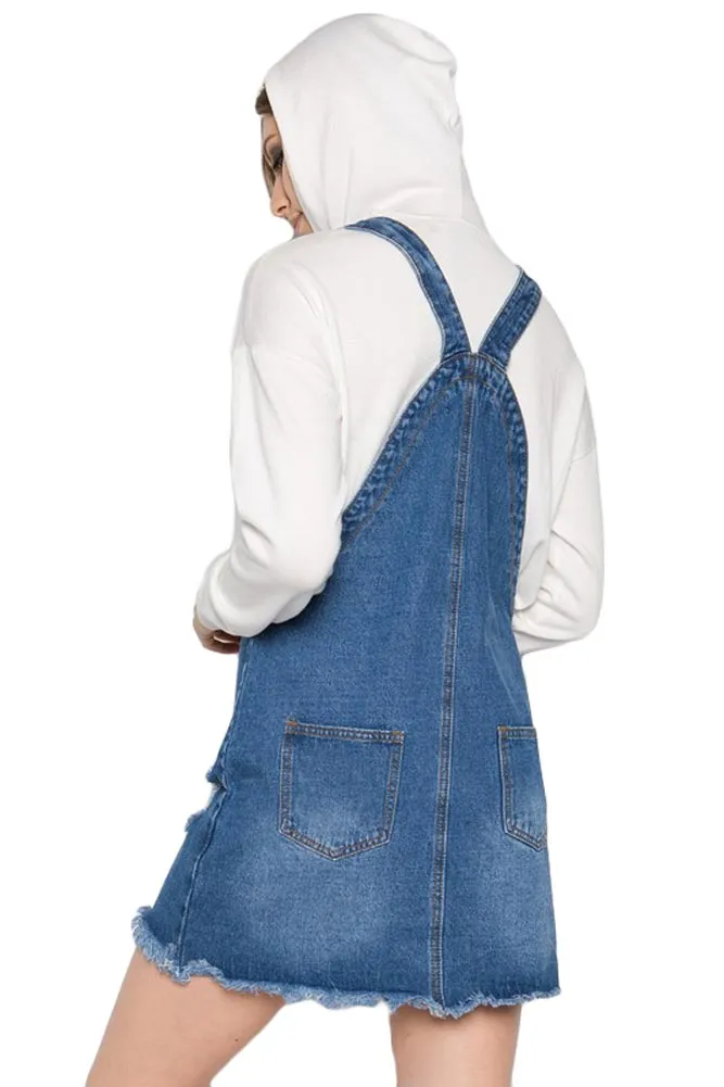 Destroyed Denim Overall Dress sold by G-Style USA product image thumbnail 3