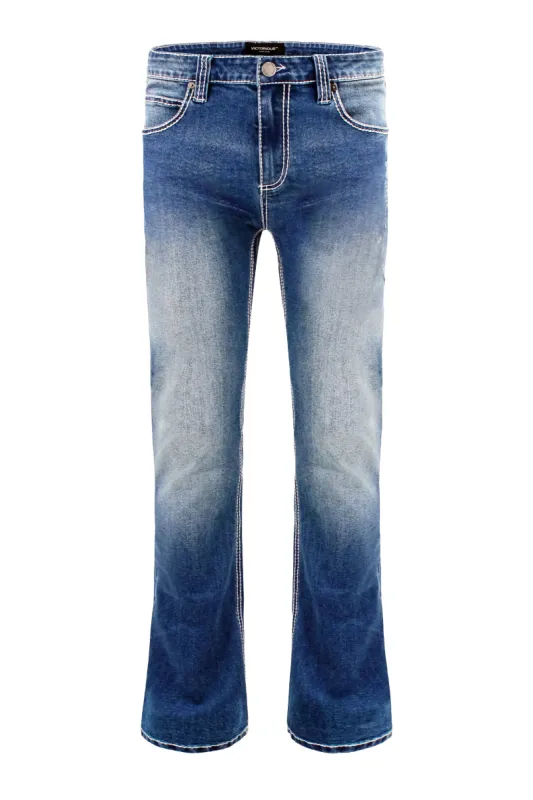 Men's Essential Thick Stitch Bootcut Denim Jeans sold by G-Style USA