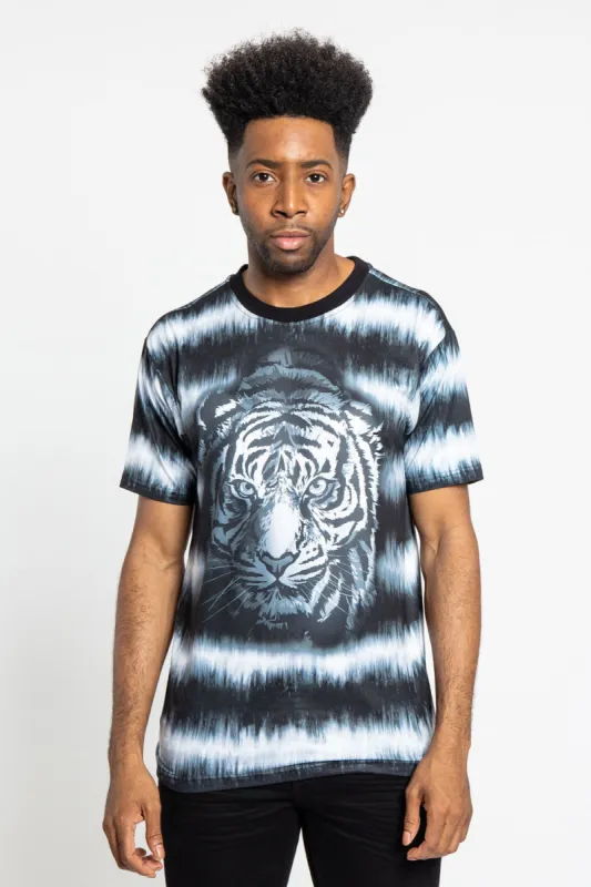 Horizontal Stripe Dyed Tiger T-Shirt sold by G-Style USA