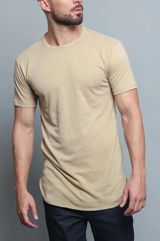 Solid Color Long Length Curved Hem T-Shirt sold by G-Style USA product image thumbnail 5