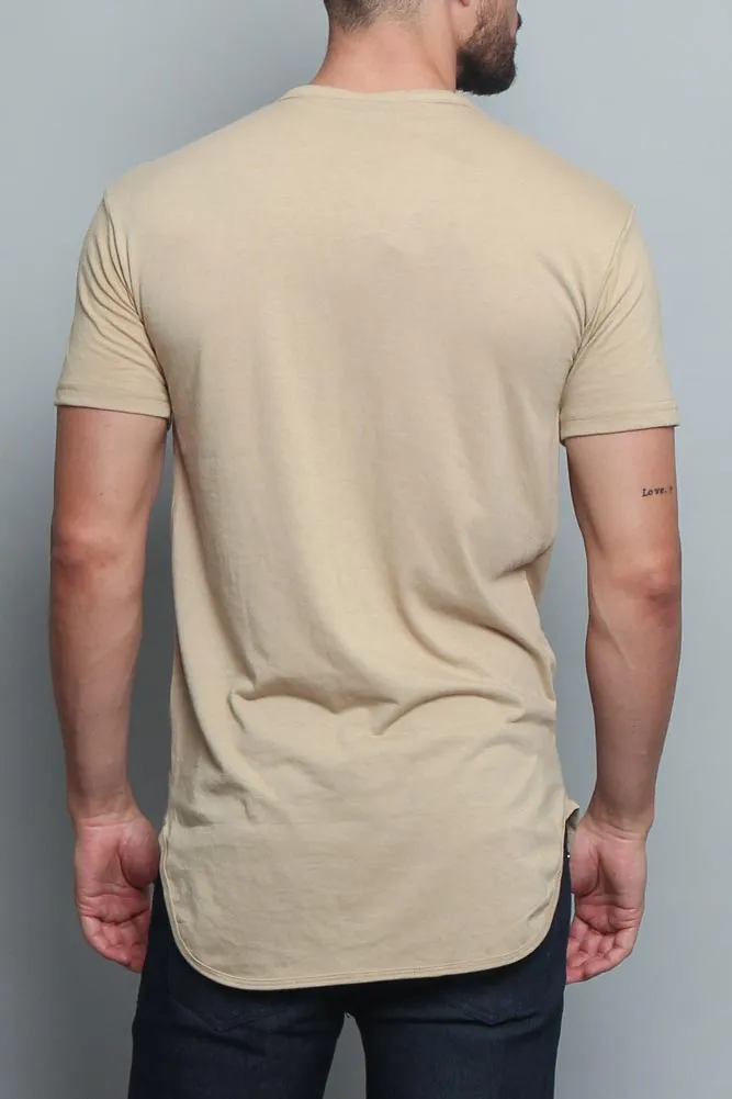 Solid Color Long Length Curved Hem T-Shirt sold by G-Style USA product image thumbnail 3