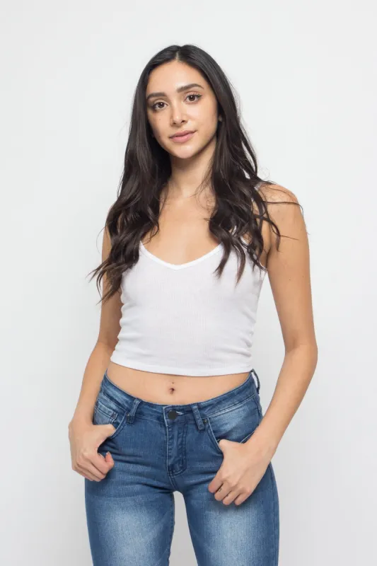 Basic Cropped V-Neck Cami Top sold by G-Style USA