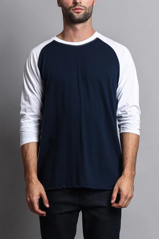 Men's Baseball T-Shirt (Navy/White) sold by G-Style USA