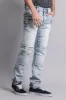 Quilted Ripped Washed Biker Jeans sold by G-Style USA