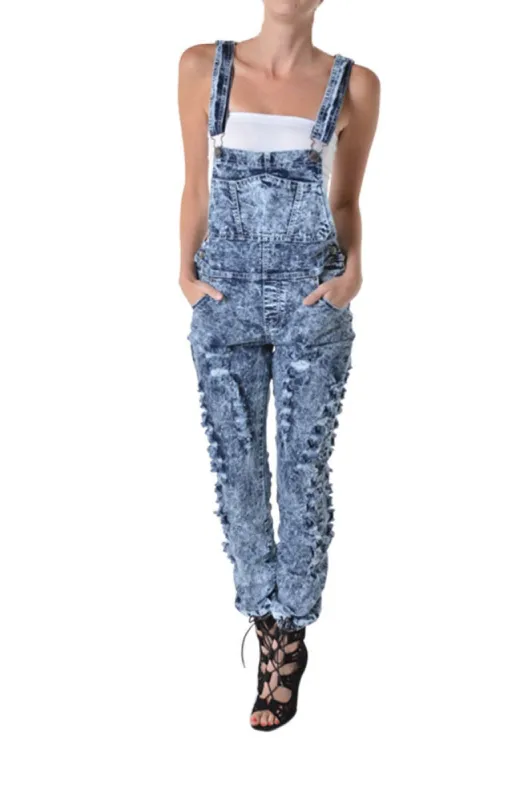 Women's Washed Ripped Overalls sold by G-Style USA