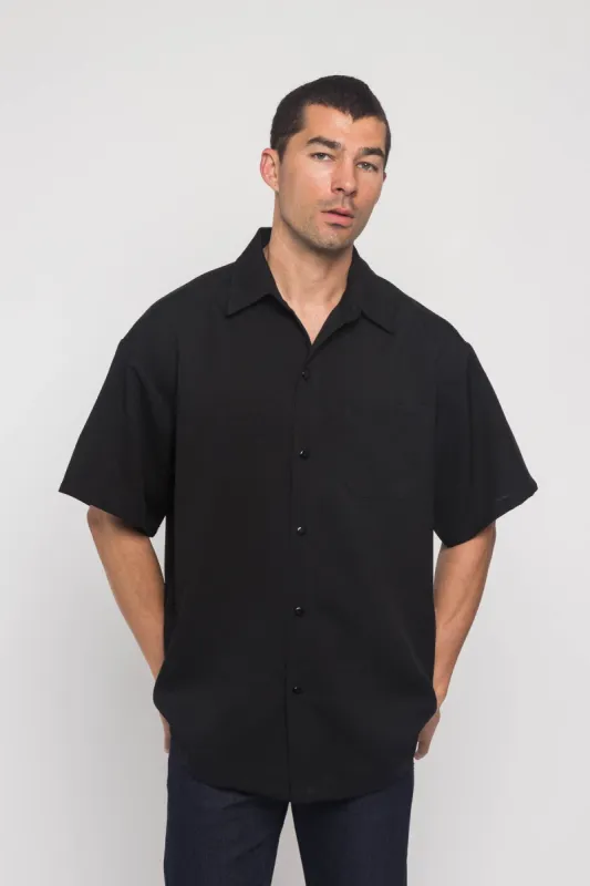 Western Casual Solid Short Sleeve Button Up Shirt sold by G-Style USA