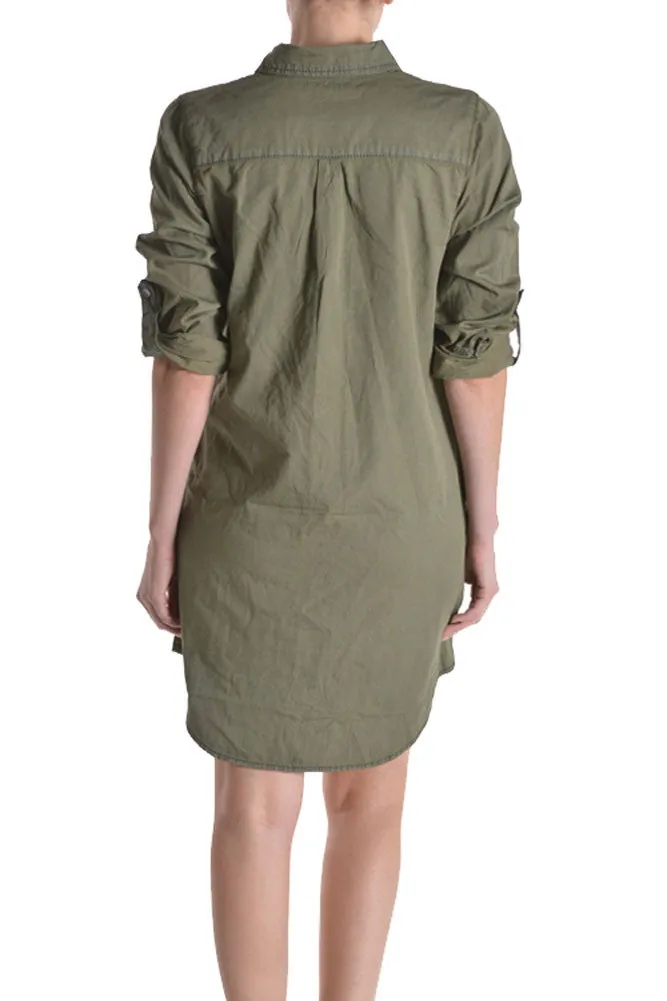 Women's Colored Denim Shirtdress sold by G-Style USA product image thumbnail 4