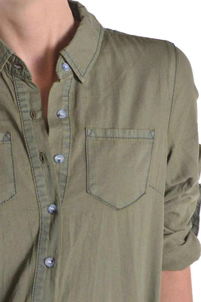 Women's Colored Denim Shirtdress sold by G-Style USA product image thumbnail 5