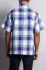 Western Casual Plaid Short Sleeve Button Up Shirt (White/Royal) sold by G-Style USA