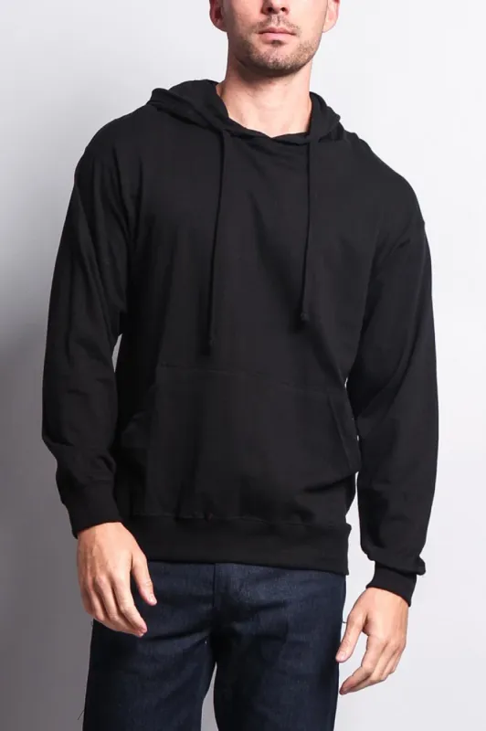 Men's Essential Cross-Dyed Heather Jersey Pullover Hoodie sold by G-Style USA