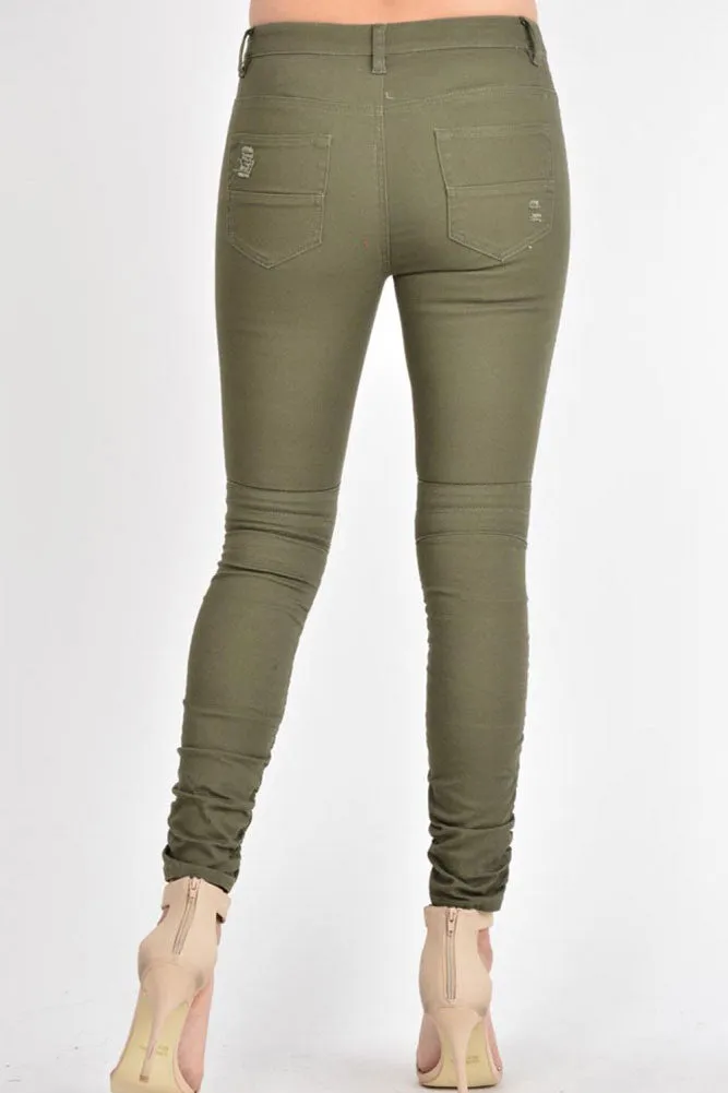 Women's Biker Style Ripped Zip Rider Pants sold by G-Style USA product image thumbnail 4