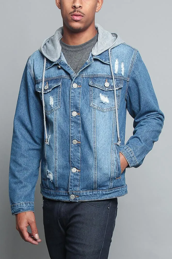 Hooded Denim Jacket sold by G-Style USA product image thumbnail 2