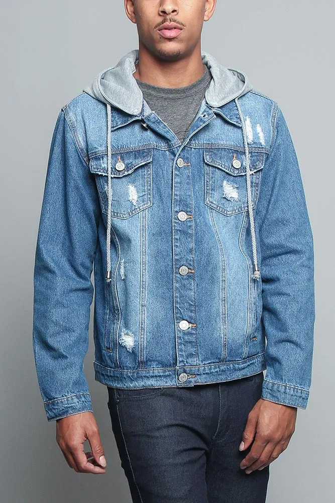 Hooded Denim Jacket sold by G-Style USA product image thumbnail 4