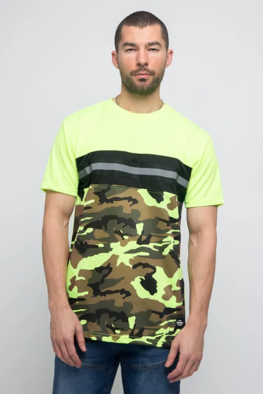 Neon Camo Reflective Stripe T- Shirt sold by G-Style USA