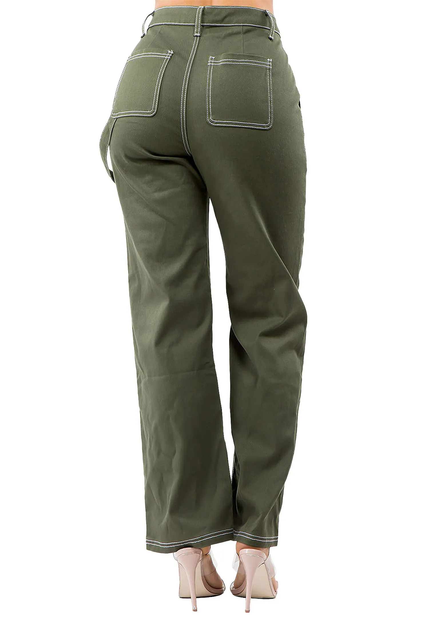 Women's High Rise Carpenter Wide Leg Denim Pants sold by G-Style USA product image thumbnail 4