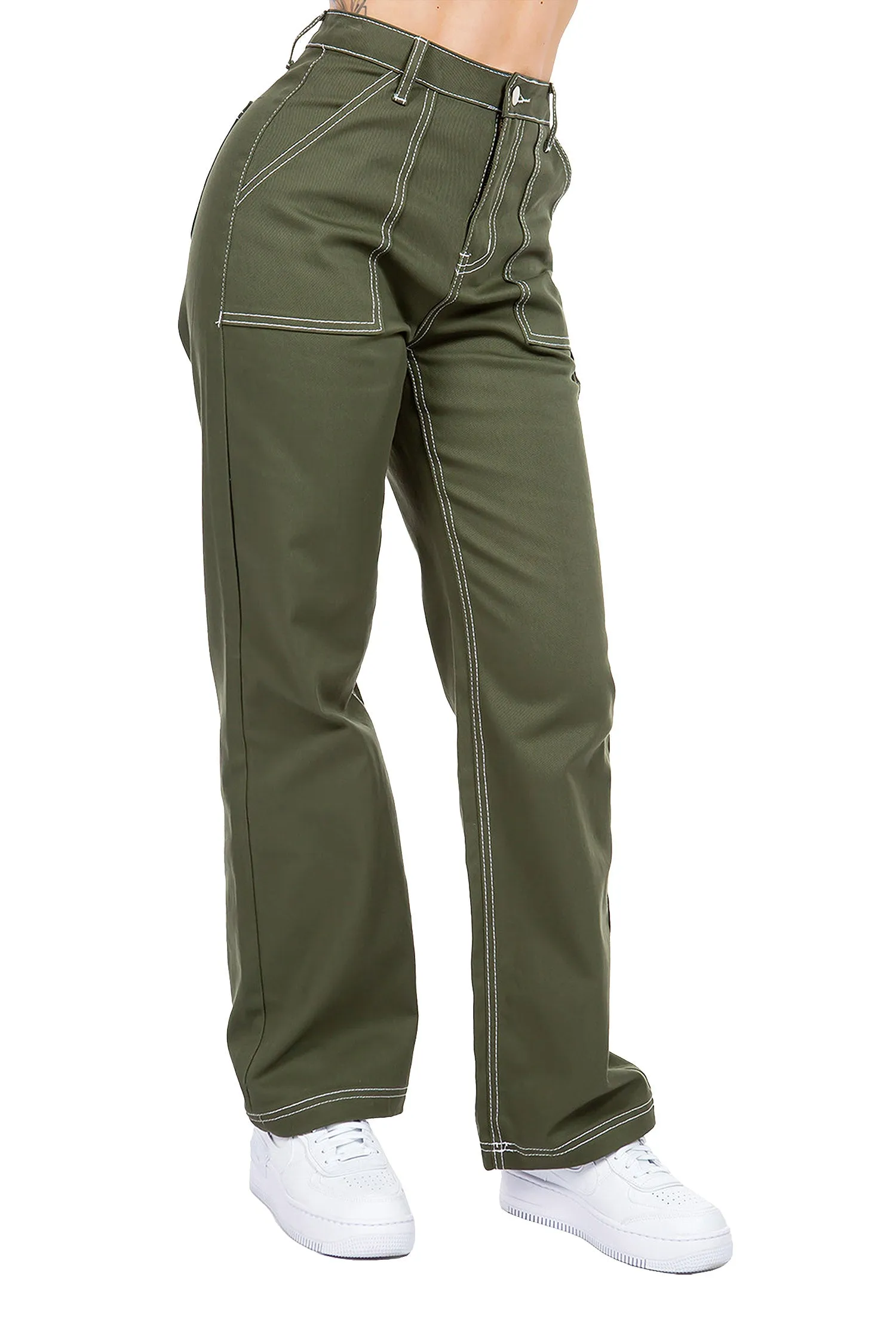 Women's High Rise Carpenter Wide Leg Denim Pants sold by G-Style USA product image thumbnail 5