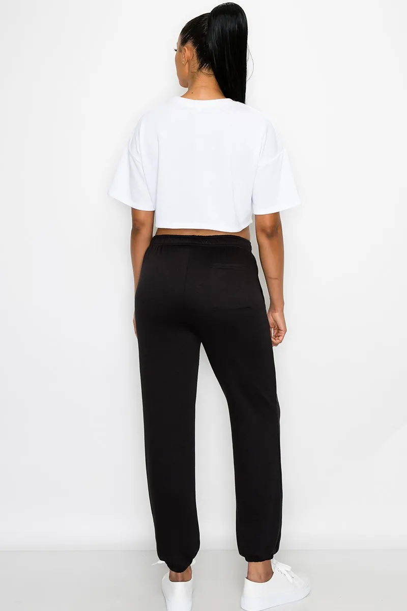 Essential Solid Lightweight Fleece Sweatpants sold by G-Style USA product image thumbnail 4