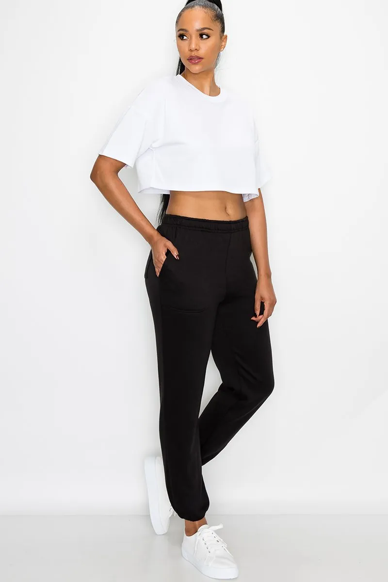 Essential Solid Lightweight Fleece Sweatpants sold by G-Style USA product image thumbnail 3