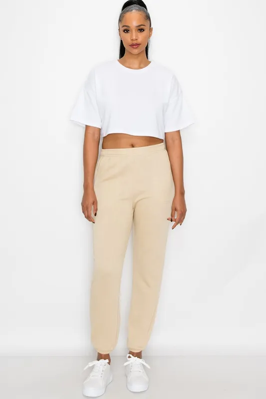 Essential Solid Lightweight Fleece Sweatpants sold by G-Style USA