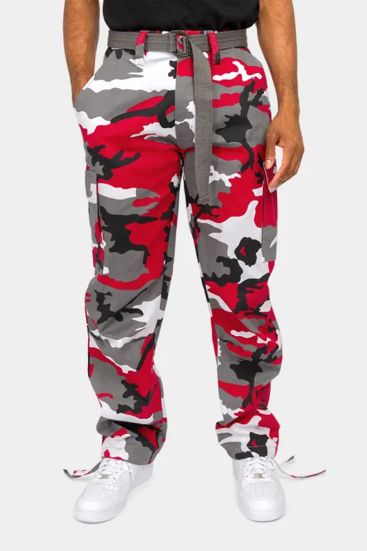 Essential Canvas Cargo Camo Pants with Belt sold by G-Style USA