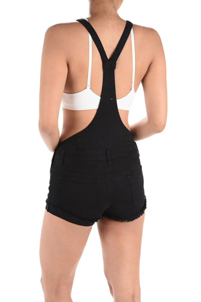 Women's Ripped Cutoff Shorts Overalls sold by G-Style USA product image thumbnail 4