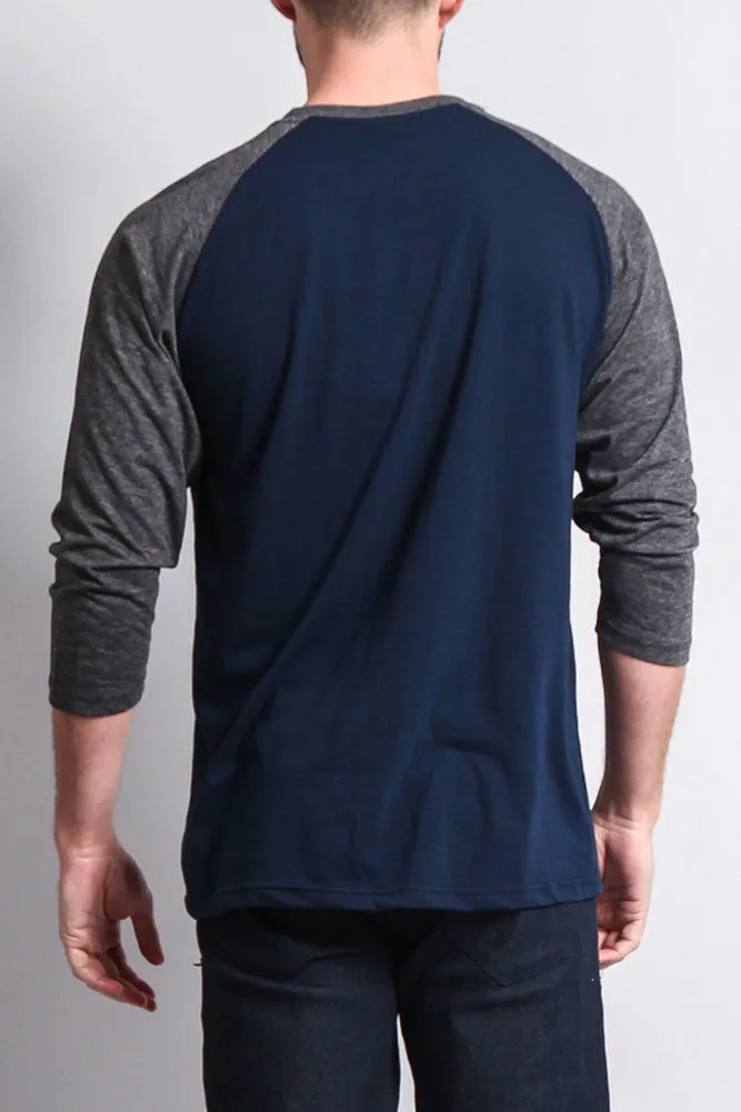 Men's Baseball T-Shirt (Navy/Charcoal) sold by G-Style USA product image thumbnail 3