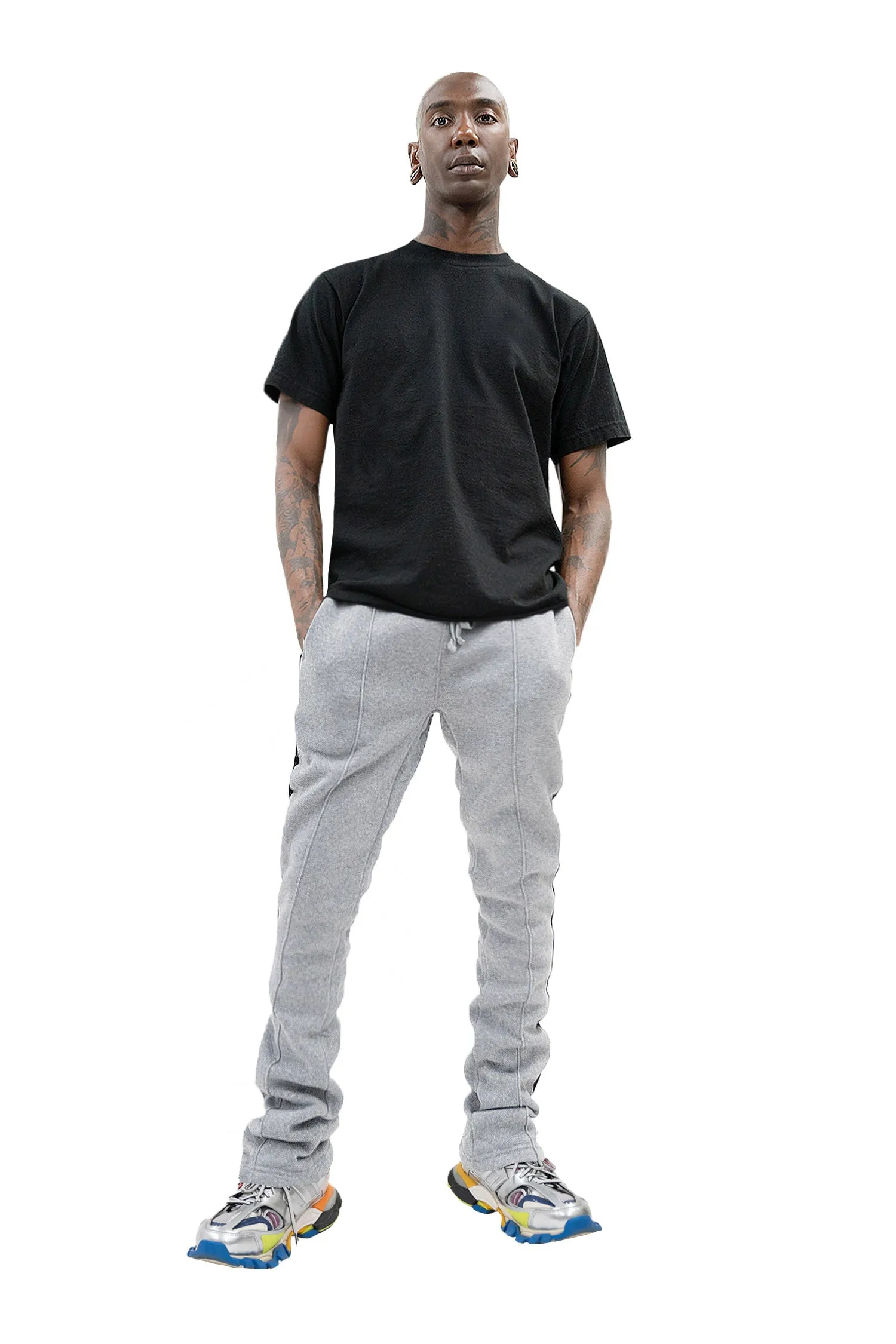 Men's Side Stripe Fleece Stacked Sweat Pants sold by G-Style USA product image thumbnail 5