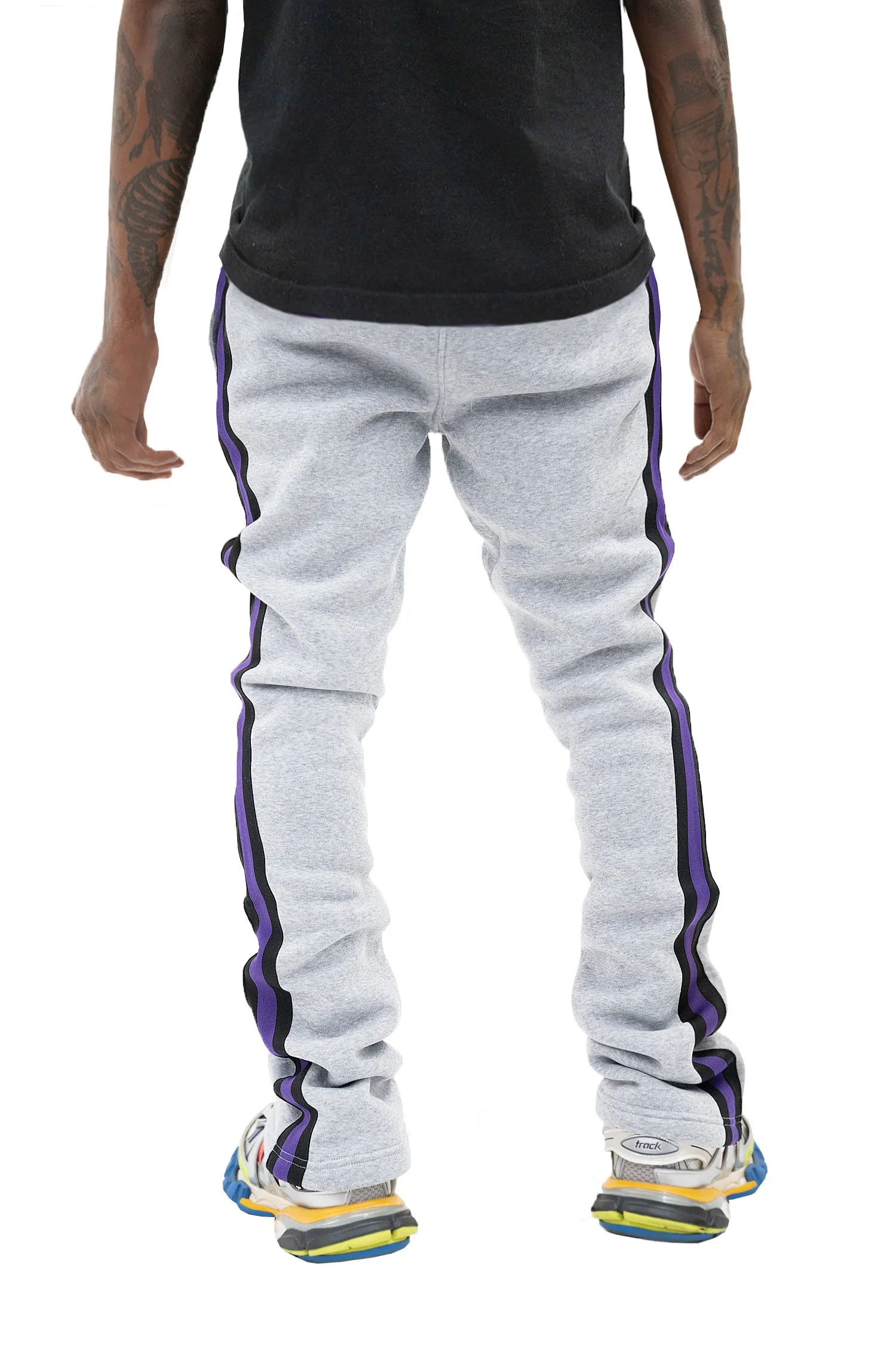 Men's Side Stripe Fleece Stacked Sweat Pants sold by G-Style USA product image thumbnail 3