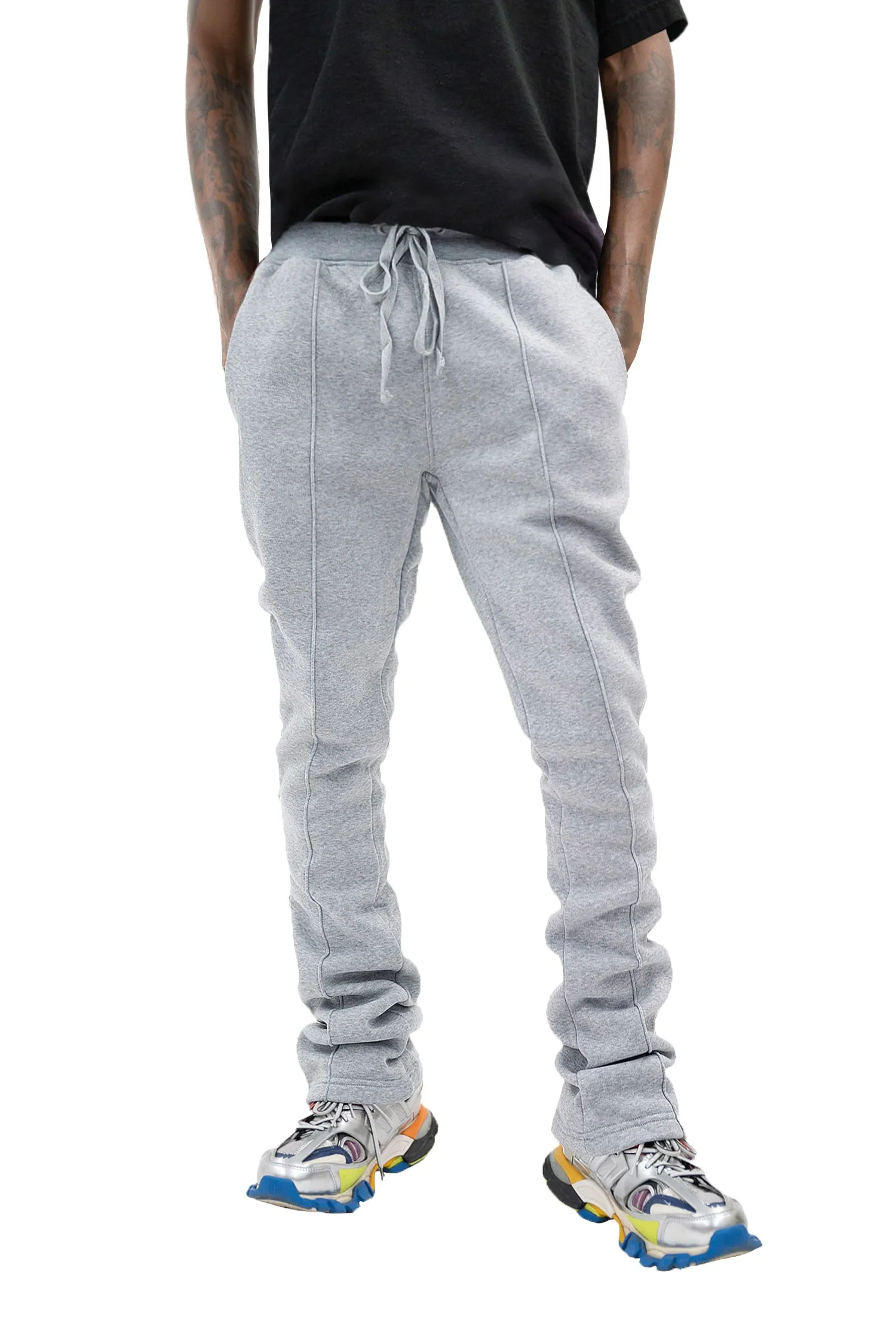 Men's Side Stripe Fleece Stacked Sweat Pants sold by G-Style USA
