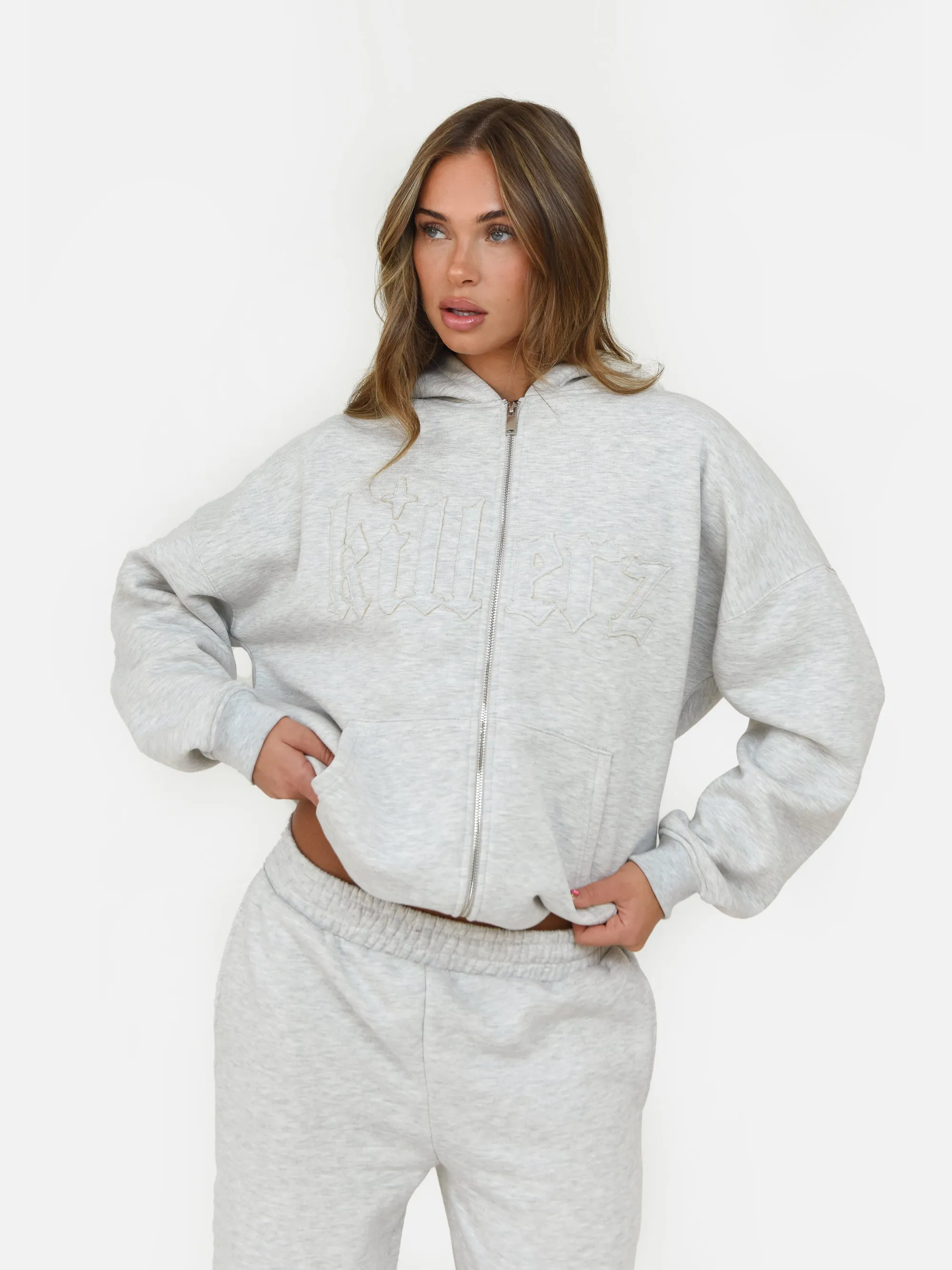 APPLIQUÉ ZIP UP HOODIE sold by To Kill product image thumbnail 4