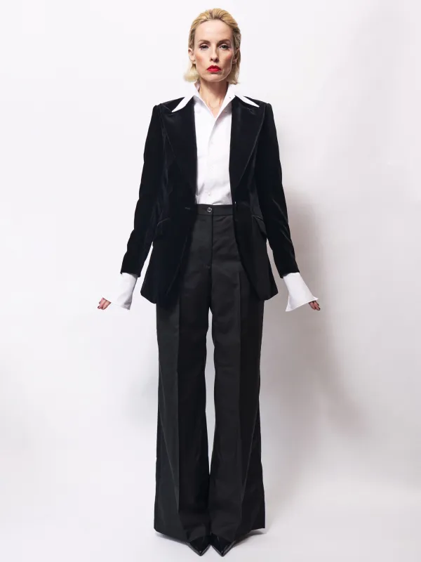 Jacket - Black Herringbone Wool-Linen-Blend sold by Maximilian Mogg