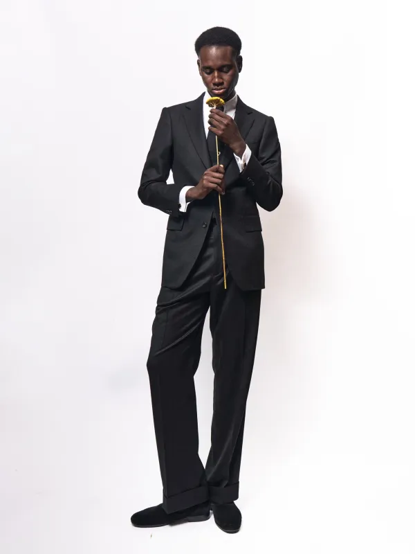 Suit - Black flannel made by Maximilian Mogg