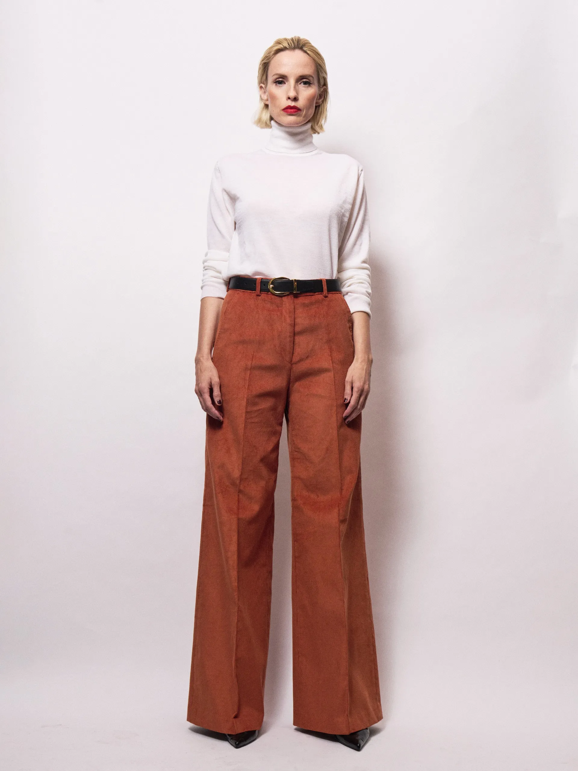 Trousers - Brick orange corduroy sold by Maximilian Mogg