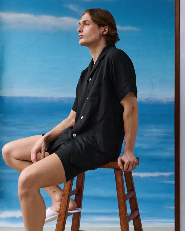 Pyjamas - Black Linen sold by Maximilian Mogg