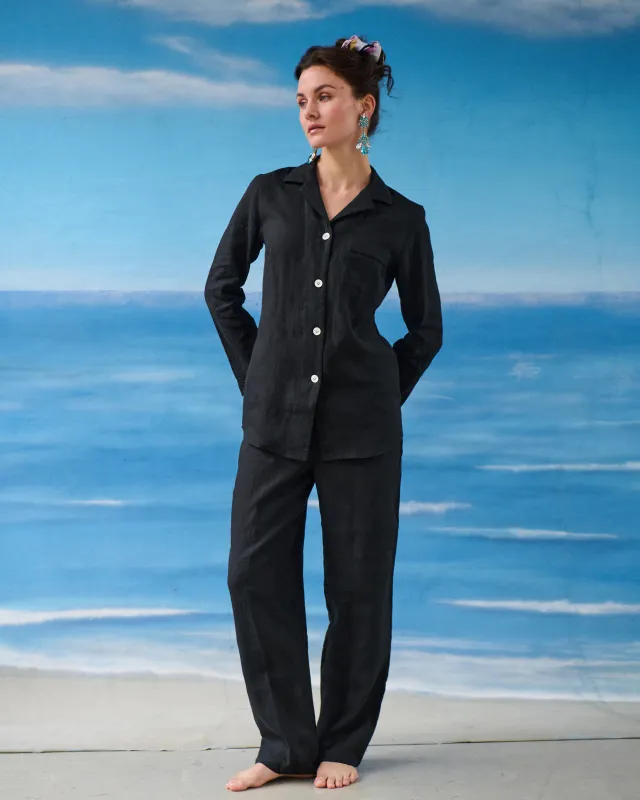 Pyjamas - Black Linen sold by Maximilian Mogg