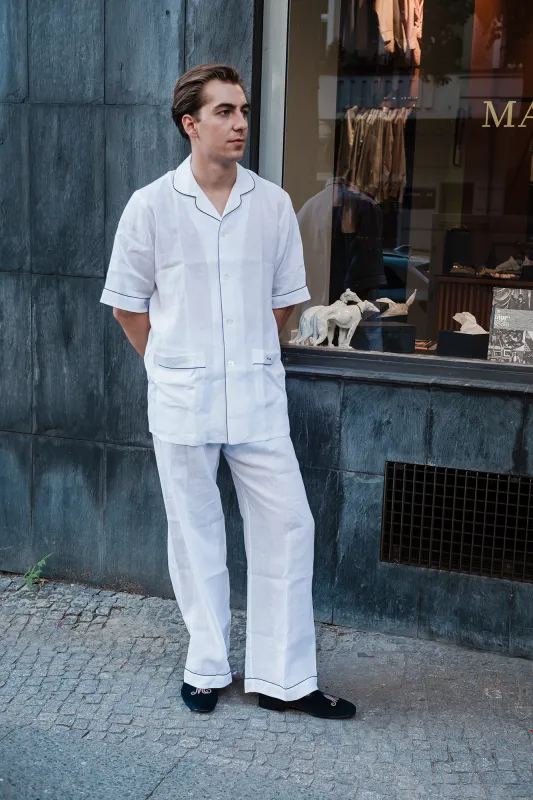 Pyjamas - White Linen sold by Maximilian Mogg