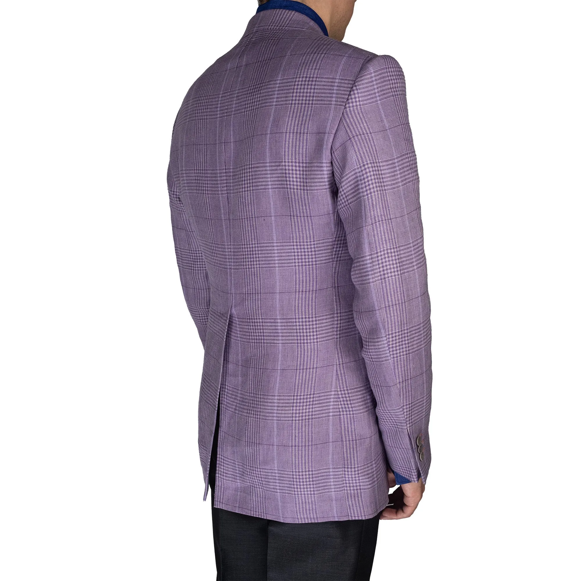 Jacket - Lilac-purple-pink checked linen by Maison Hellard (exclusive Flamant Rose) sold by Maximilian Mogg product image thumbnail 4