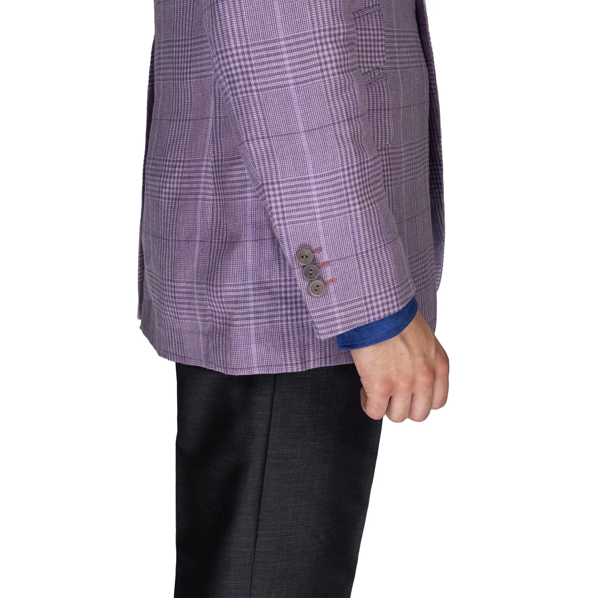 Jacket - Lilac-purple-pink checked linen by Maison Hellard (exclusive Flamant Rose) sold by Maximilian Mogg product image thumbnail 5